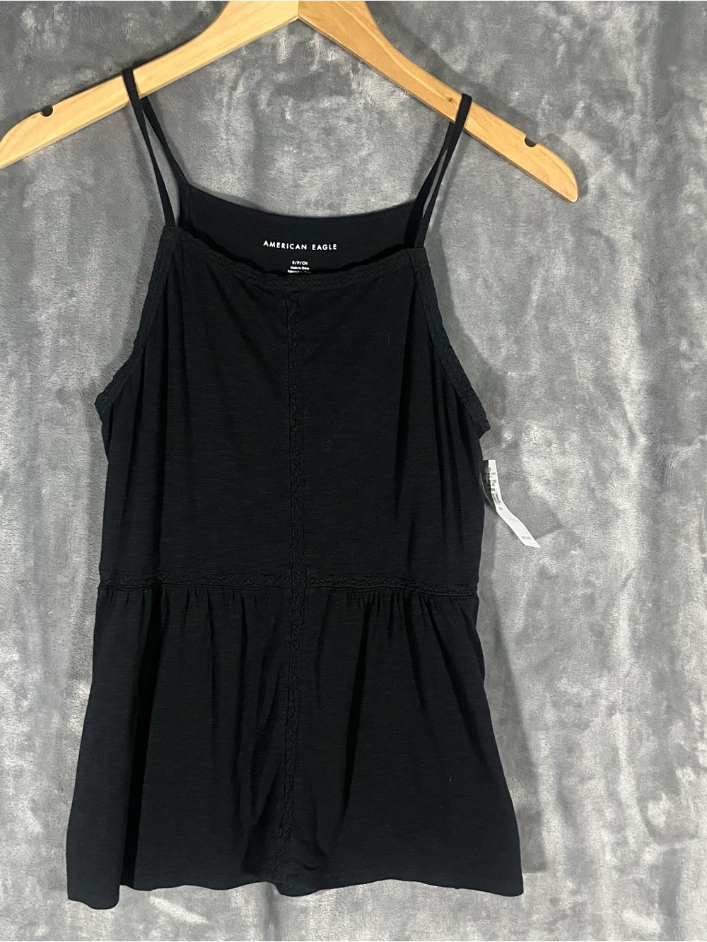 American Eagle Outfitters Black Spaghetti-Strap One-Piece Romper